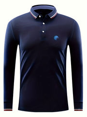 Wave Print Men's Lightweight Polo Shirt
