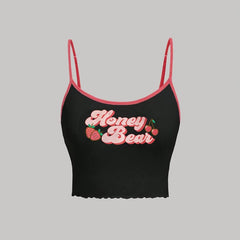 Y2K Spaghetti Top Strawberry Cherry Print Cami