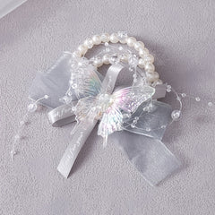 Pearl Flower Bridal Bracelet Bridesmaid Wedding Butterfly Crystal Bracelet