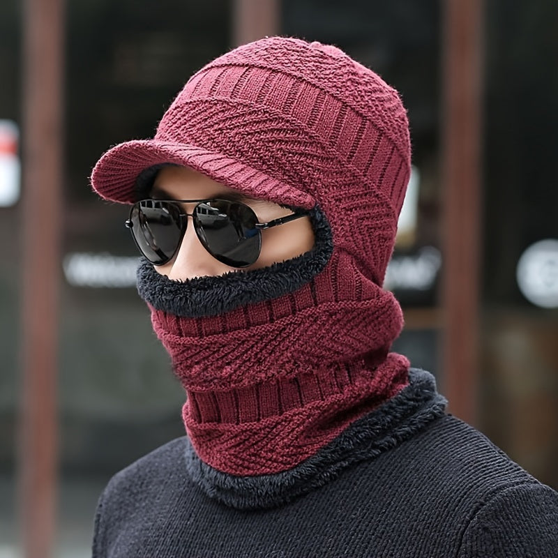 Vintage Winter Men's Warm Ear Protection Windproof Face Cover Hat