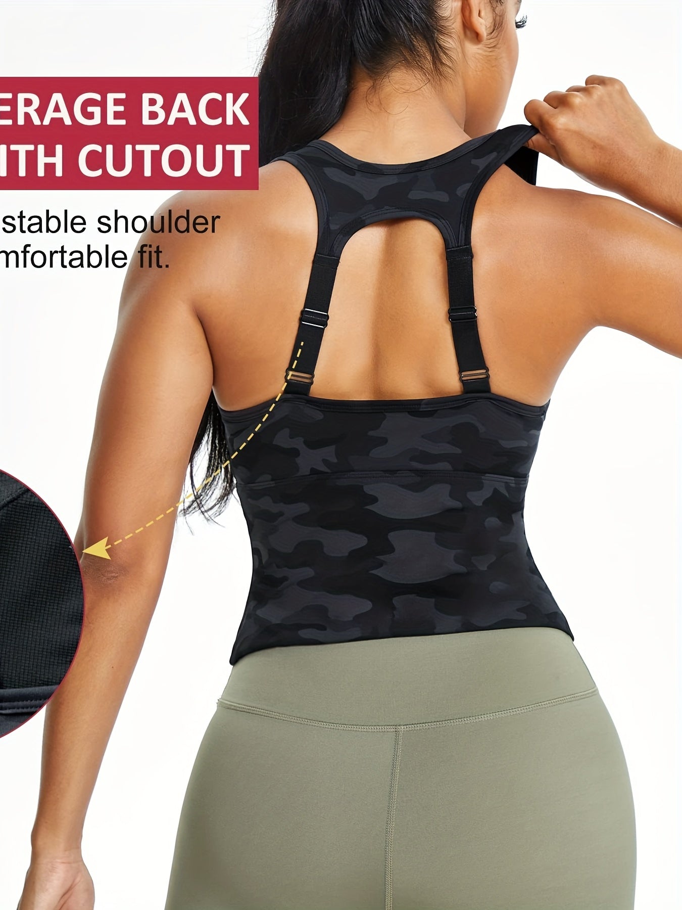 Zip Front Longline Padded Sports Bra for Women