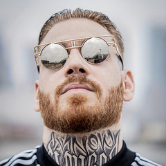 Men's Vintage Steampunk Round Frame Sunglasses