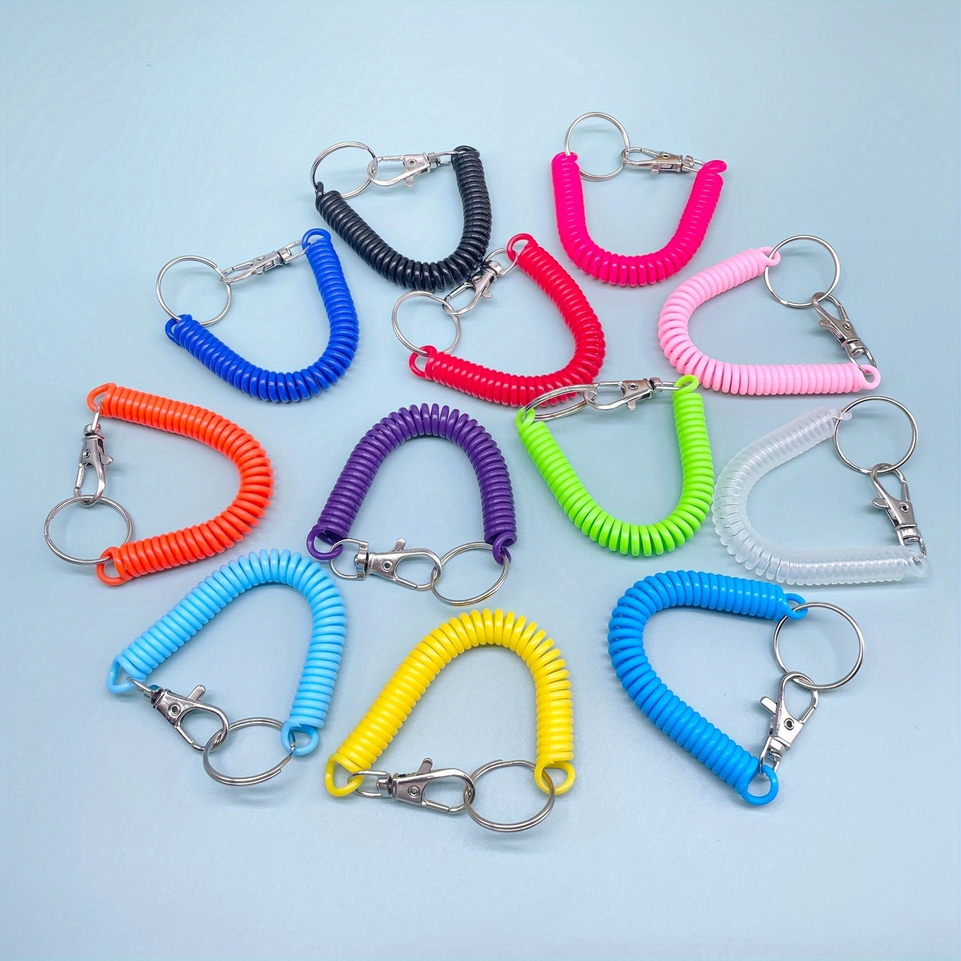 Plastic Spring Coil Keychain Bracelet Telescopic Ring
