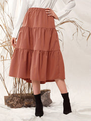 Pleated Tiered Skirt Spring & Summer Casual Women's Clothing