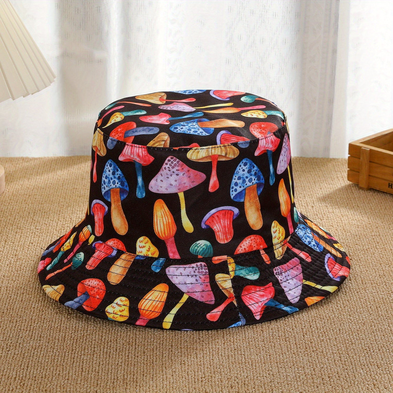 Men's Bucket Hat Mushroom Snail Pattern Lightweight Sunshade