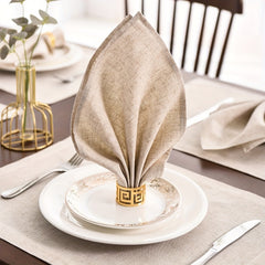 6pcs Beige Linen Napkins for Restaurant and Hotel Decor
