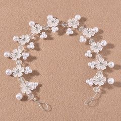Pearl & Rhinestone Hairband Soft Vines Wreath for Party Hairstyles