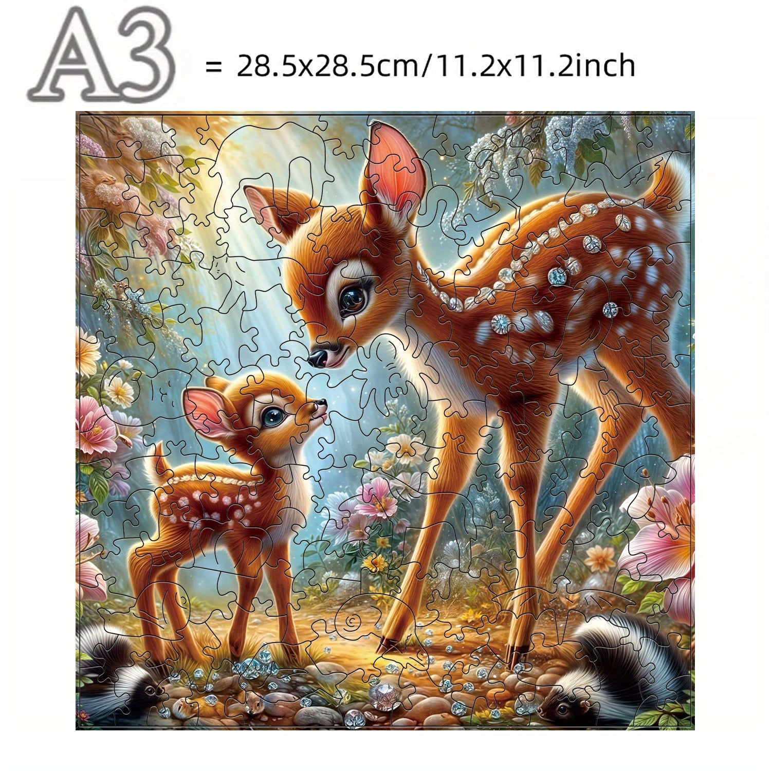 Wooden Puzzle Diamond Deer - Challenging Plywood Puzzle