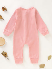 Kids Winter Jumpsuit Solid Cotton Long Sleeve Casual