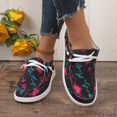 Women's Skate Shoes Hearts & Arrows Flat Lace-up Sneakers