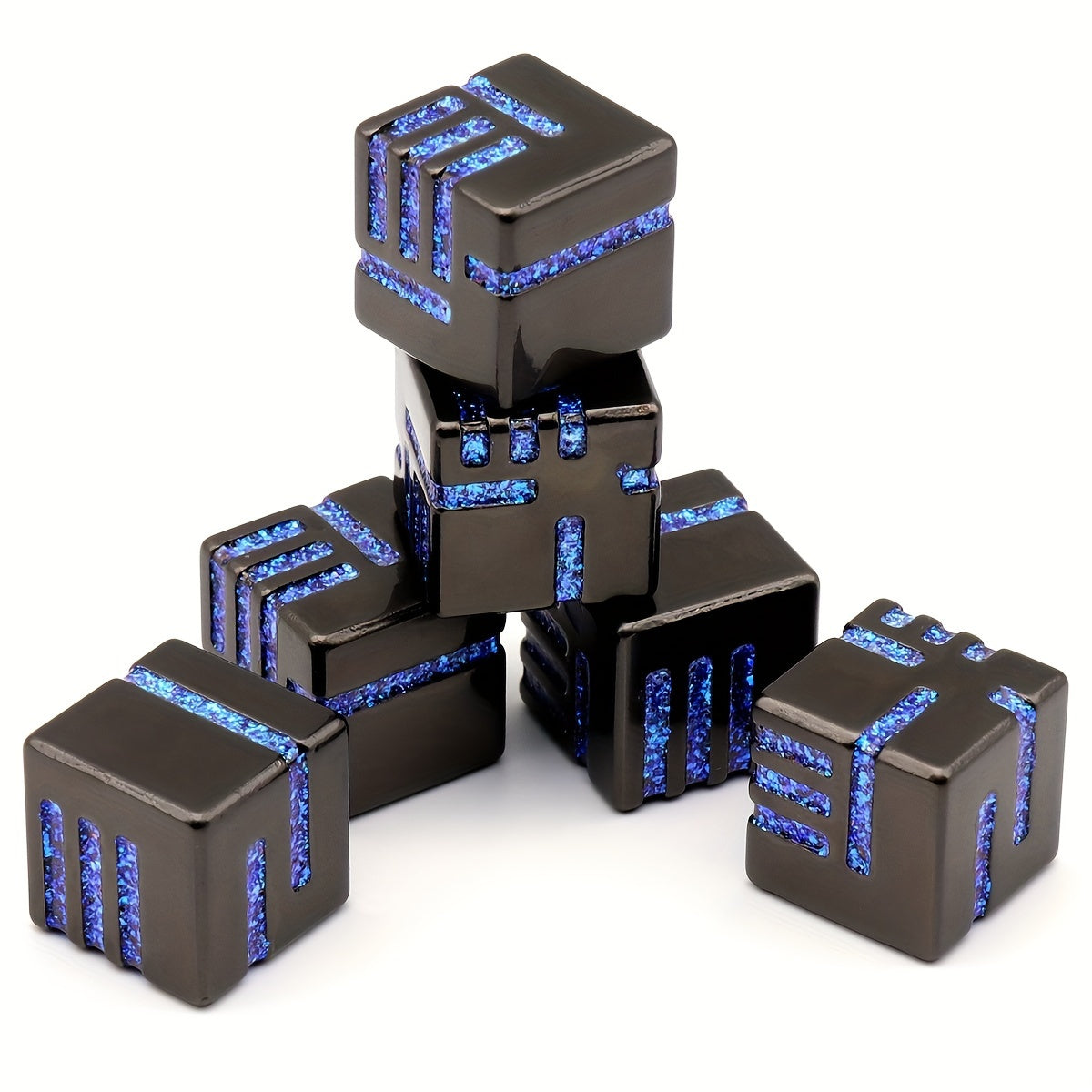 1pc 6pcs Metal Dice Set Six Sided Solid Polyhedral for Tabletop Games