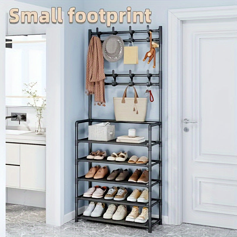 Shoe Cap Holder Multifunctional Storage Rack Coat Hooks Organizer