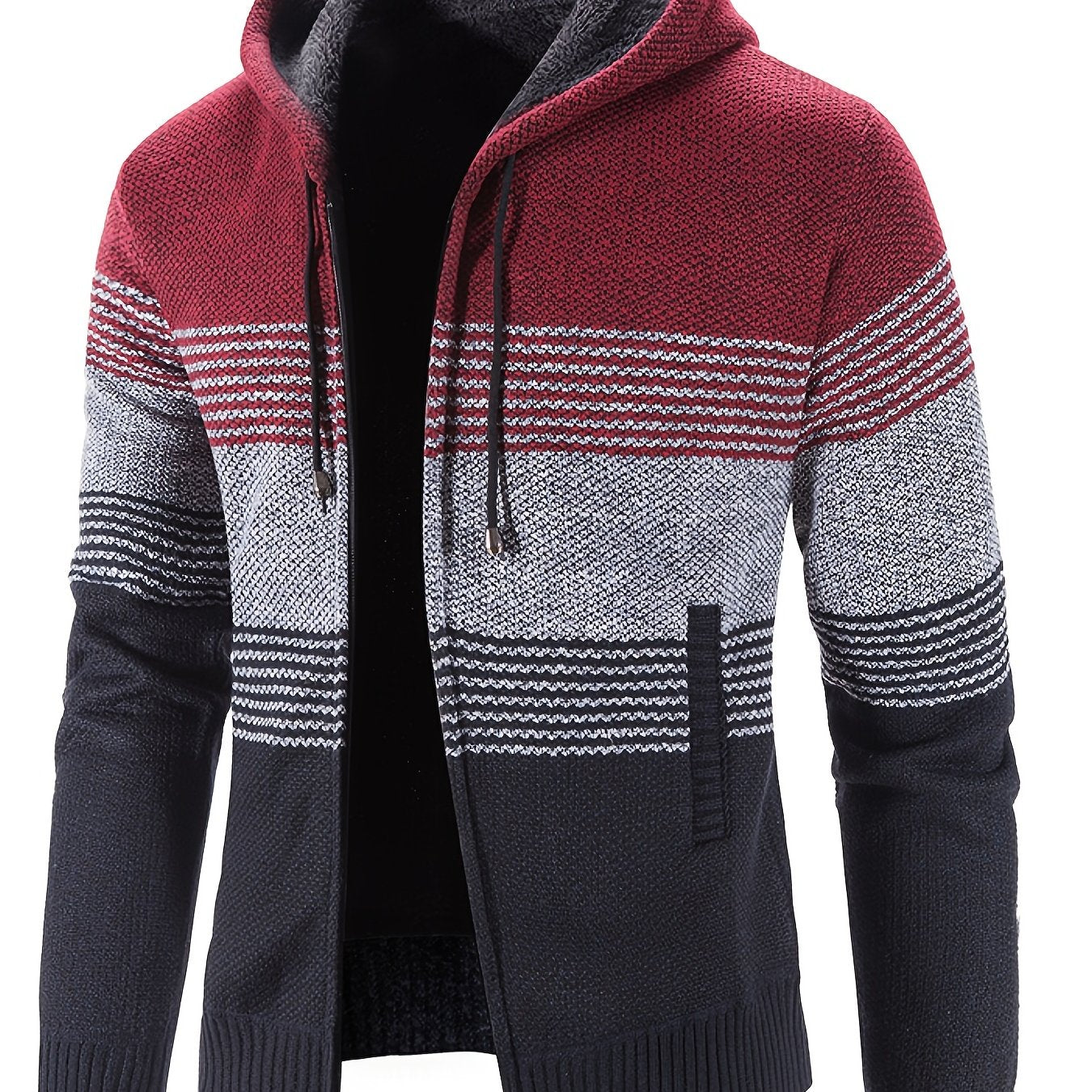 Men's Plush Hooded Sweater for Fall Winter