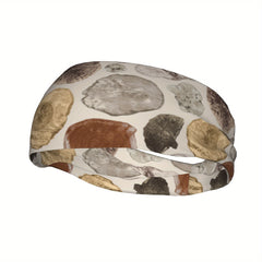Vintage Breathable Headband with Geometric Pattern for Sports and Casual Wear