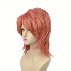 Short Synthetic Men's Cosplay Wig Straight Hair Fiber Ponytail Wig