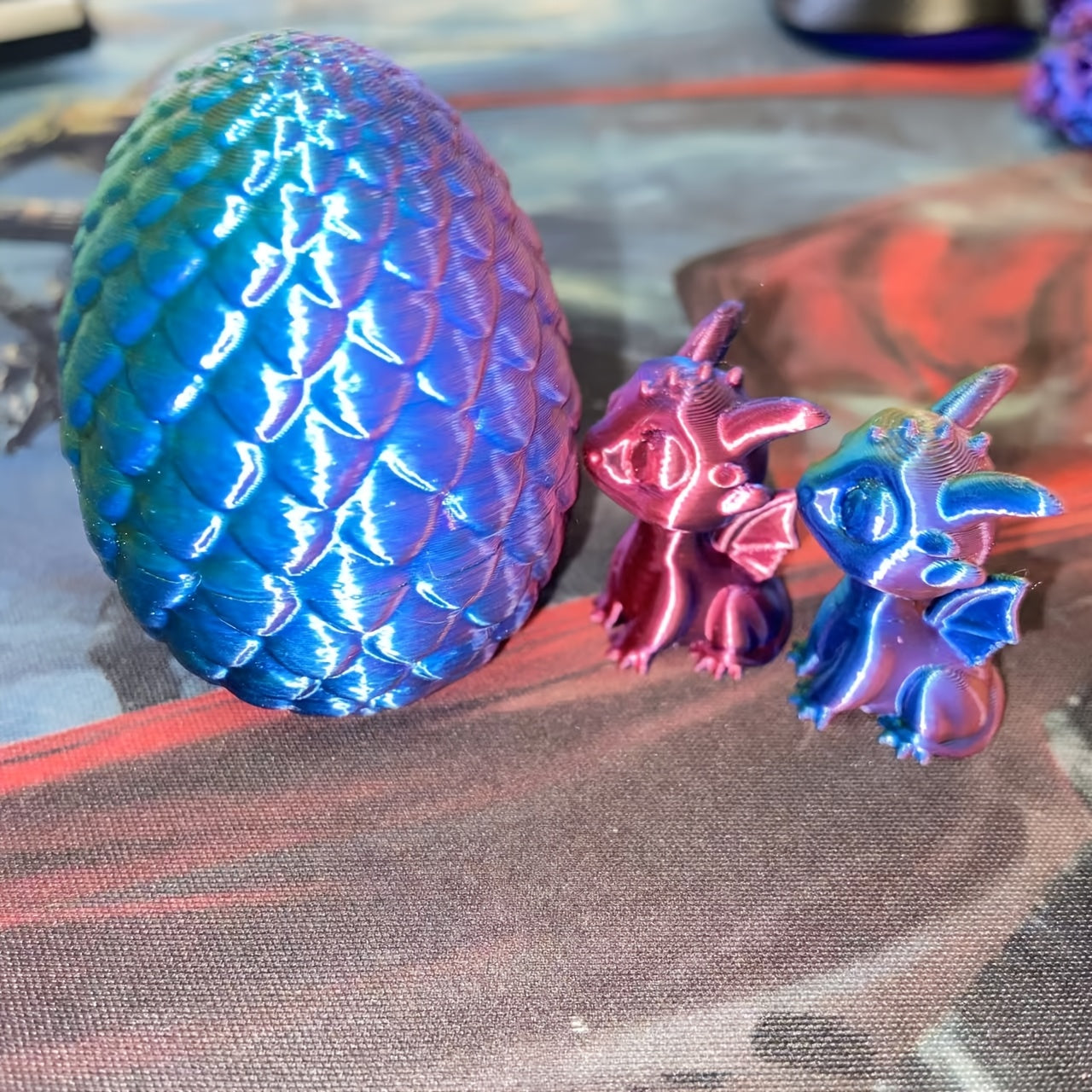 3D Printed Dragon Egg & Dragon Collectible Desktop Ornament