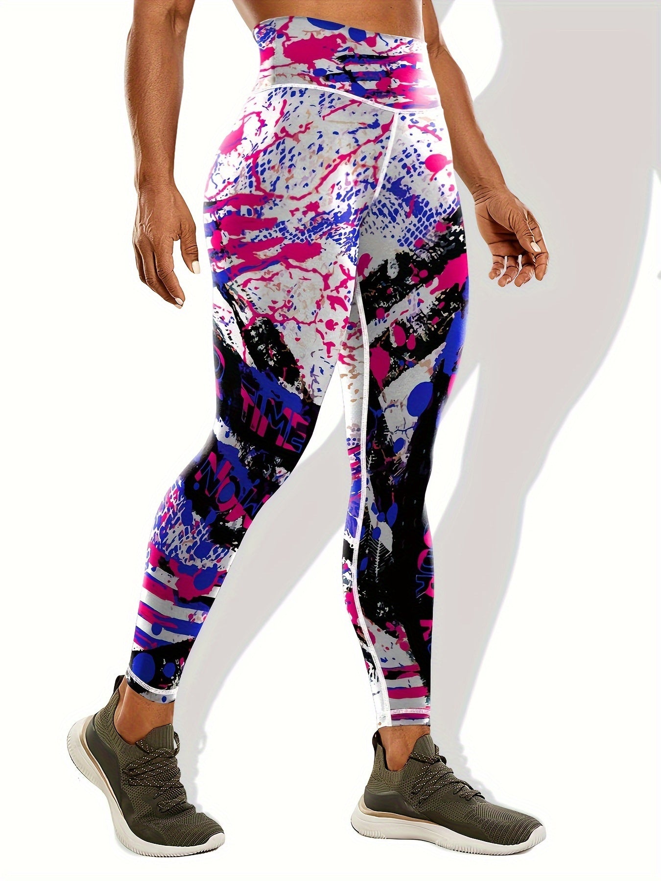Graffiti Print Slim Fit Yoga Leggings High Stretch