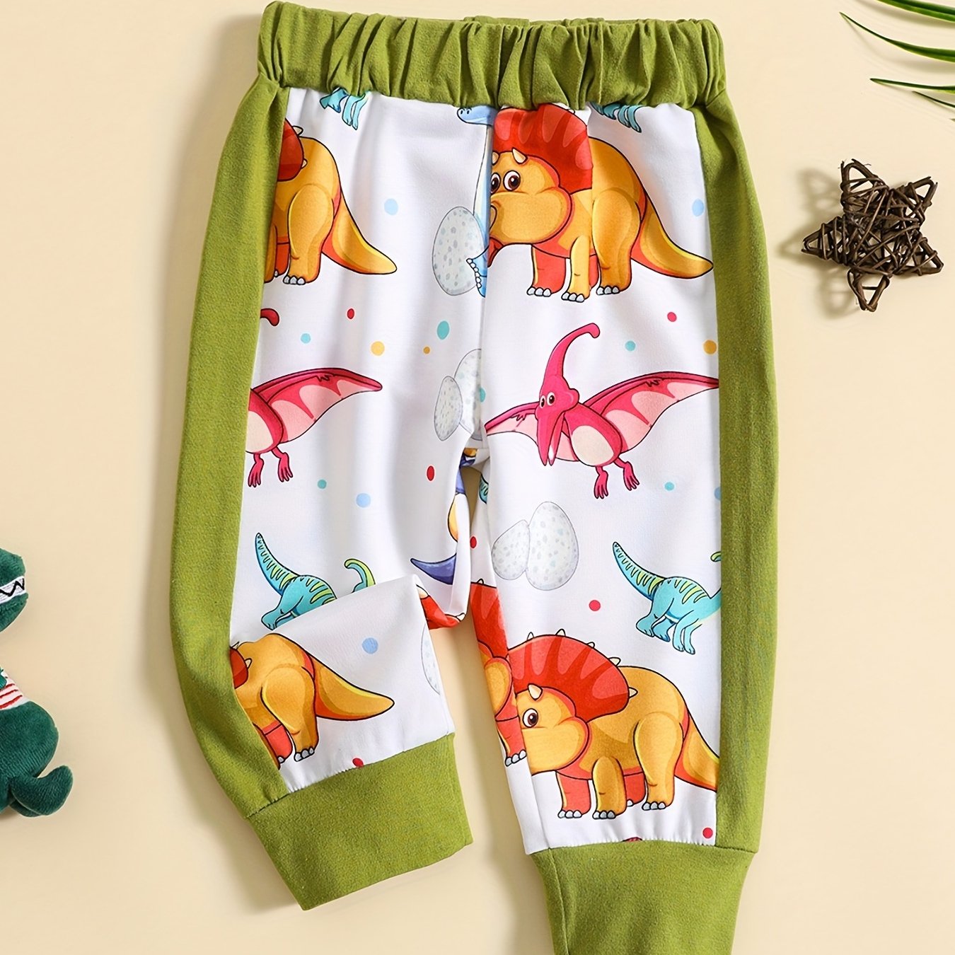 Baby Boys Dinosaur Print Pants for Spring Fall