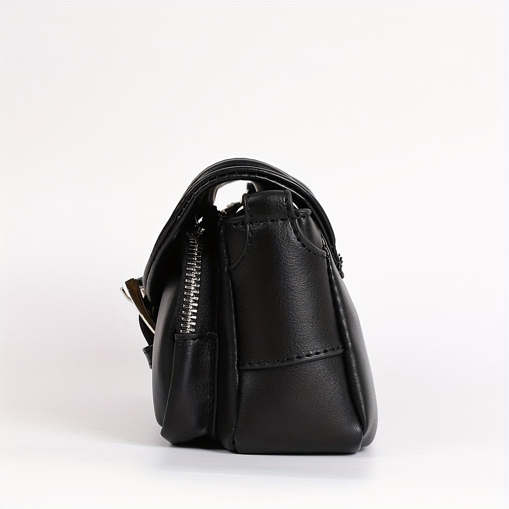 Chain Shoulder Bag Eyelet Buckle Decor Underarm Purse Small Handbags