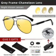 CLLOIO Titanium Alloy Polarized Sunglasses Unisex Gradient Lens