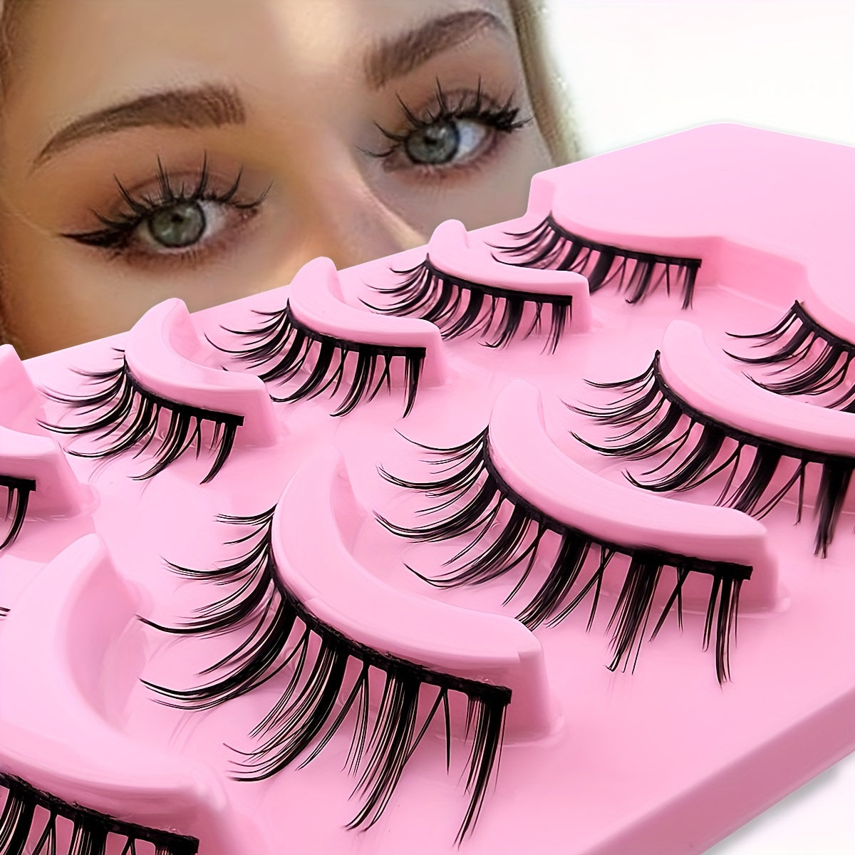 5 Pairs Manga Lashes 14mm Natural Look Individual Clusters Like Lashes Anime