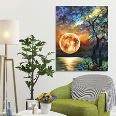 Moon And Lake Painting By Numbers DIY Kit