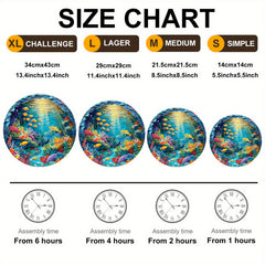 Sea World Wooden Jigsaw Puzzle Animal Shapes Underwater Scene Coral Reefs Fish