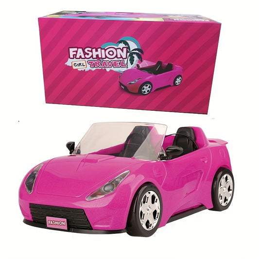 Convertible Car Vehicle For Dolls With Seatbelts Rolling Wheels