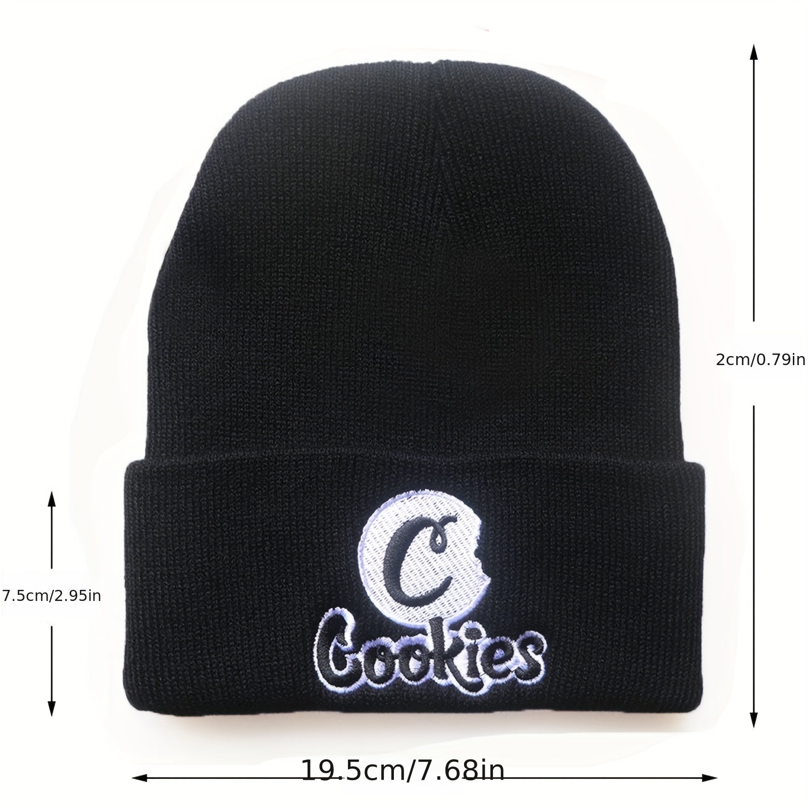 Letter Embroidery Knitted Hat Pullover Warm Coldproof Hat