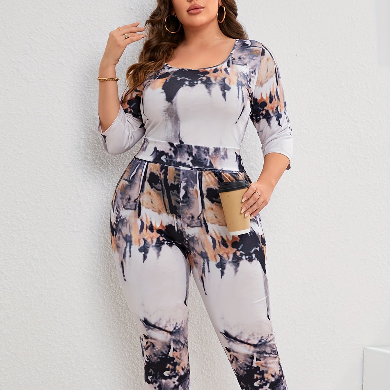 Tie Dye Top & Shorts Set Women's Casual Two Piece Outfits
