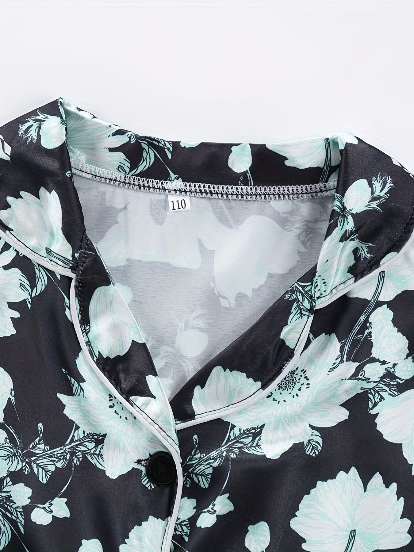 Girls Floral Print Long Sleeve Top & Pants Pajamas Set