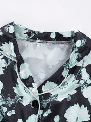 Girls Floral Print Long Sleeve Top & Pants Pajamas Set