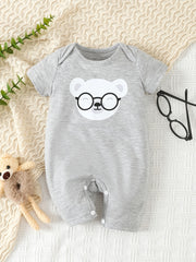 Baby Boy Bear Graphic Onesie Newborn Jumpsuit