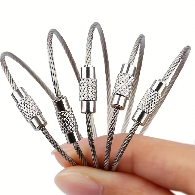 20pcs Stainless Steel Wire Keychain for Camping and Luggage
