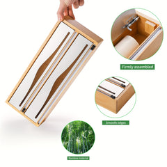 2-in-1 Foil & Plastic Wrap Organizer with Bamboo Holder