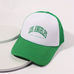 LOS ANGELES Mesh Trucker Hat Printed Bright Block Baseball Cap Unisex