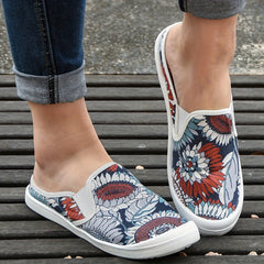 Floral Pattern Shallow Mouth Casual Shoes