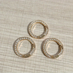 3pcs Keychain with Artificial Diamond Decor Metal Buckle for Outdoor Camping