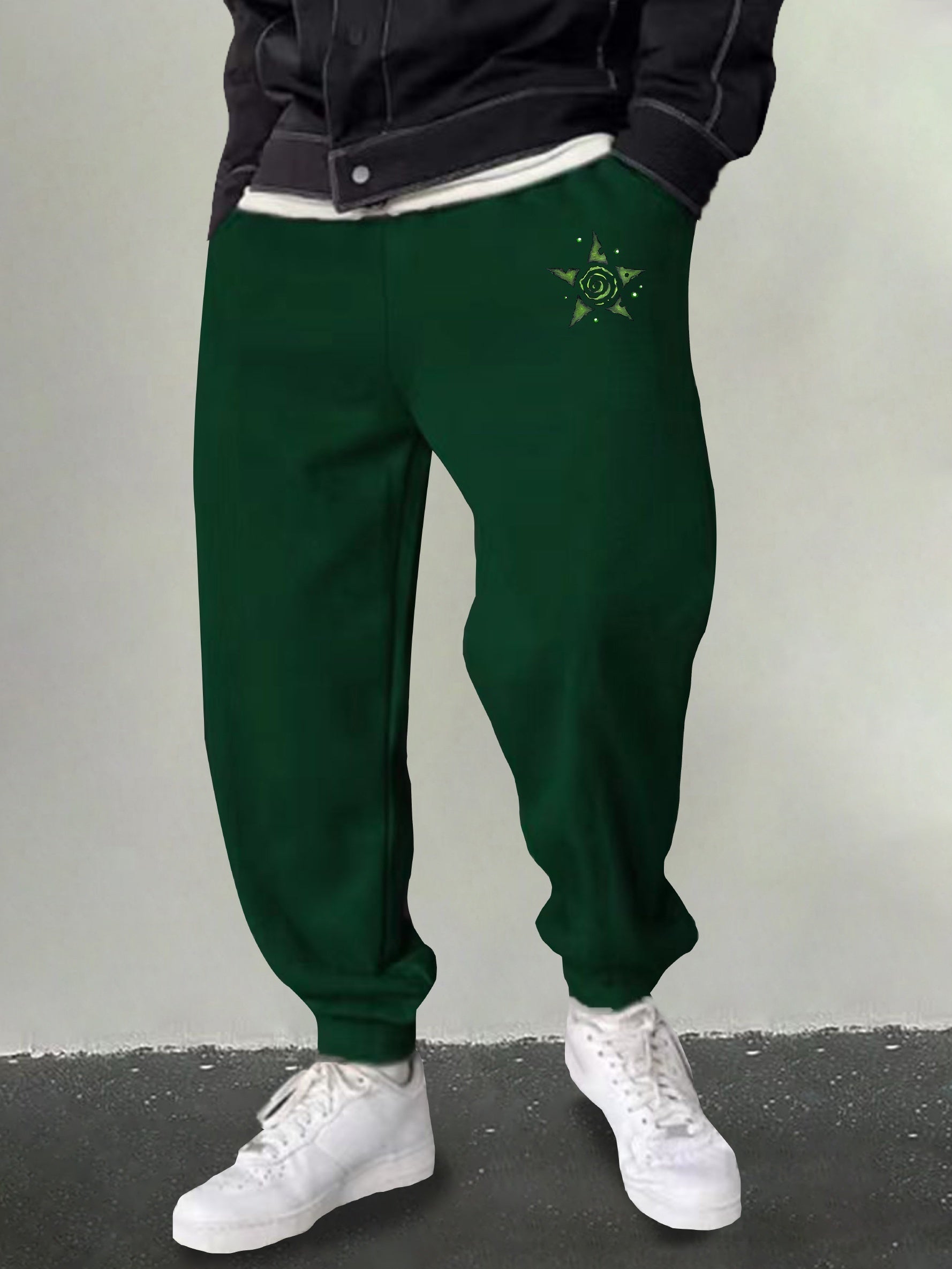 Men's Pentagram Graphic Sweatpants Stretch Drawstring Joggers