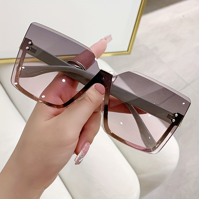 Square Rimless Sunglasses UV400 Sun Shades for Vacation