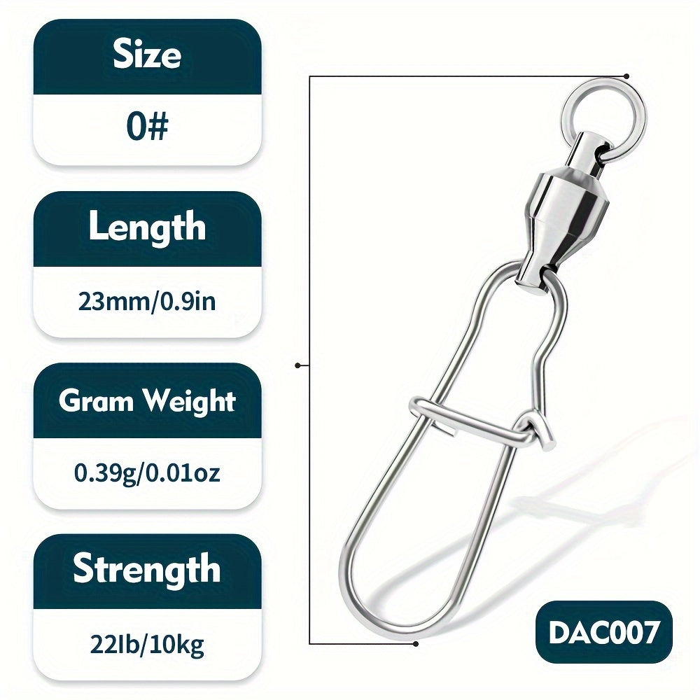 ROBEROS 10pcs 0 10 4 54KG Heavy Duty Fishing Connector Stainless Steel Swivels