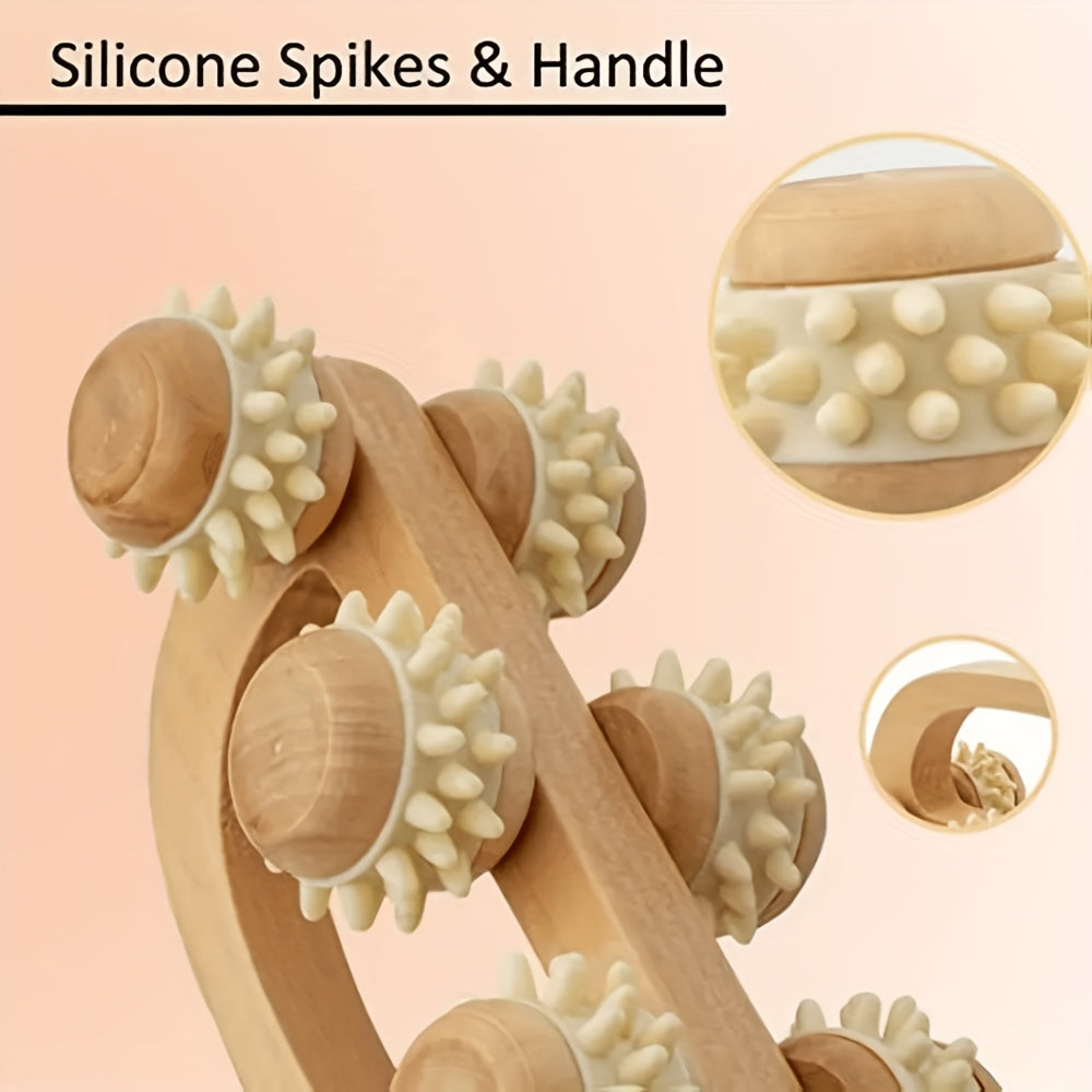 Wooden Roller Massager for Muscle Relaxation & Stress Relief