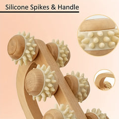 Wooden Roller Massager for Muscle Relaxation & Stress Relief