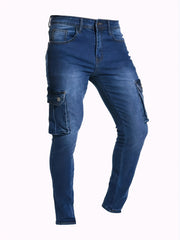 Men's Distressed Slim Fit Jeans with Pockets