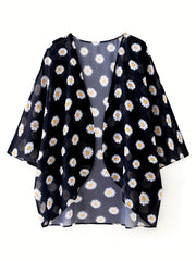 Women's Floral Print Open Front Cardigan
