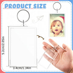 10 PCS Acrylic Photo Frame Keychain Holder DIY Craft