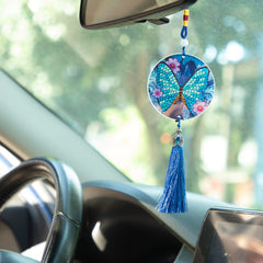 DIY Diamond Painting Car Ornament Purple Butterfly Without Liquid Glue