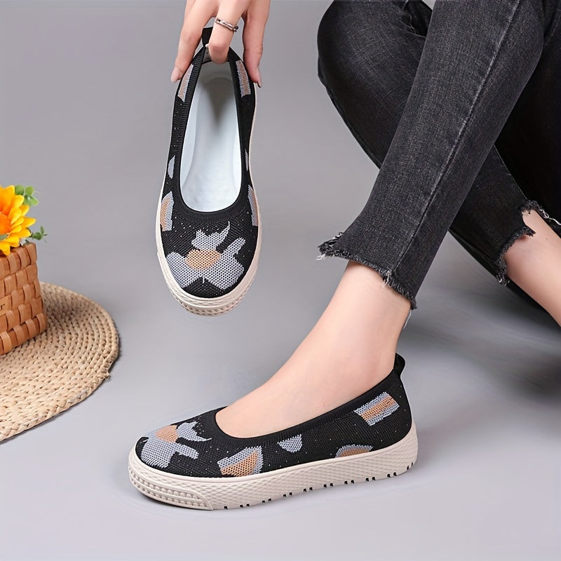 Women's Breathable Knit Loafers Low Top Shoes