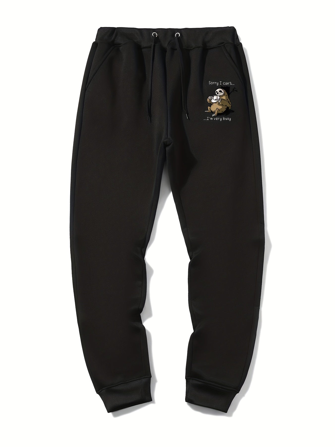 Panda Print Men's Drawstring Sweatpants
