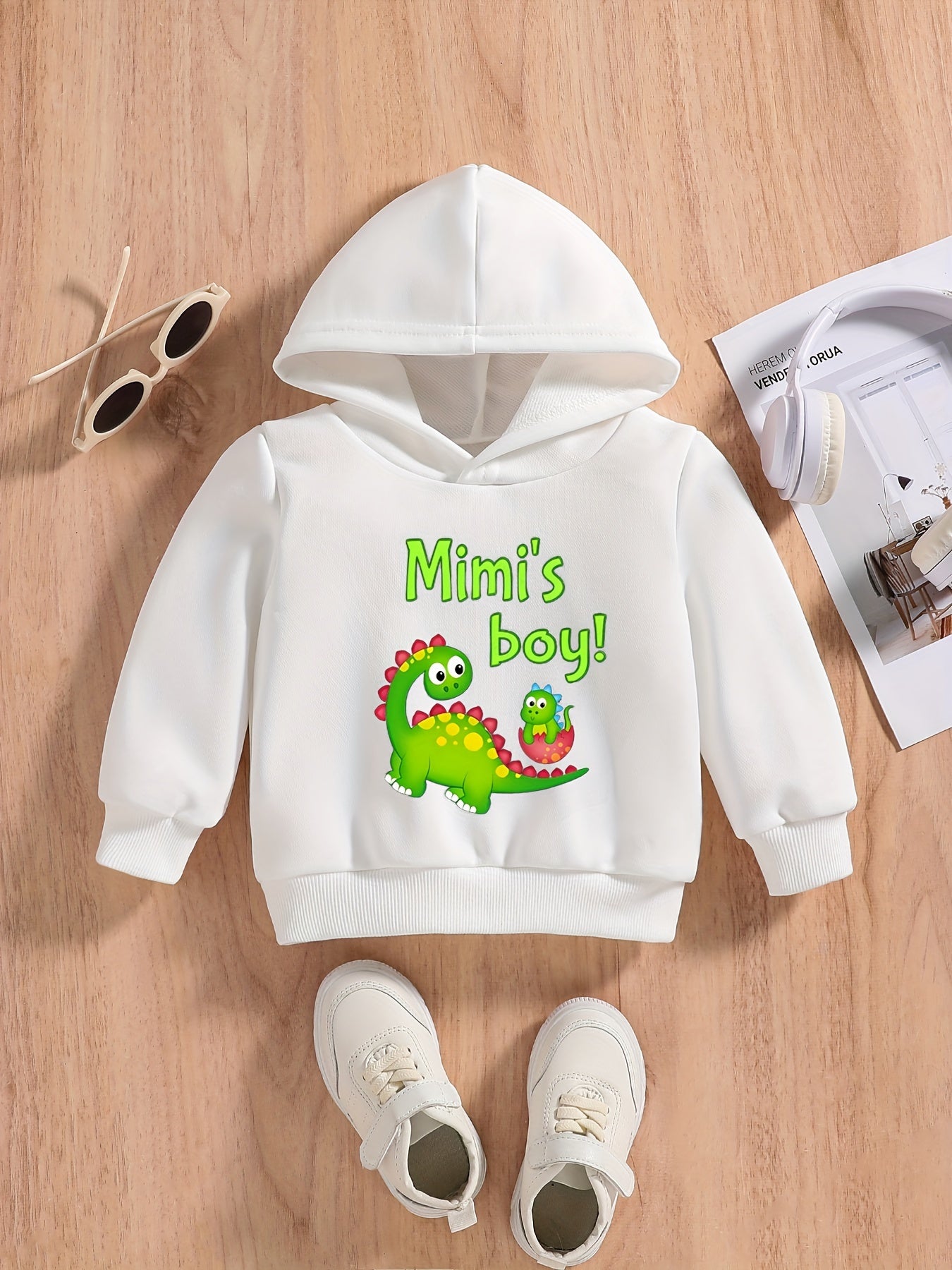 Baby Boys Cartoon Hoodie MINI BOY Pullover